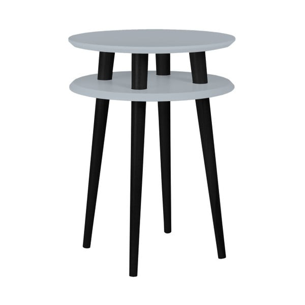 Tamsiai pilkas šoninis staliukas juodomis kojomis "Ragaba UFO", Ø 45 cm