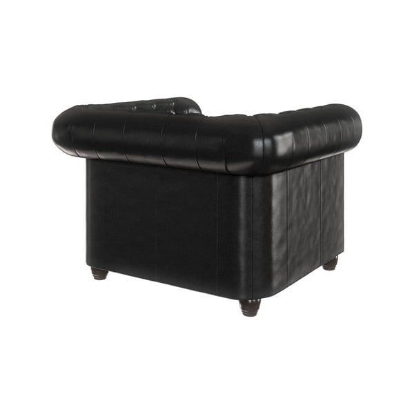 Juodas dirbtinės odos fotelis York - Ropez-image-2