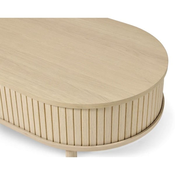 Natūralios spalvos kavos staliukas iš ąžuolo 60x120 cm Meta – Unique Furniture-image-3