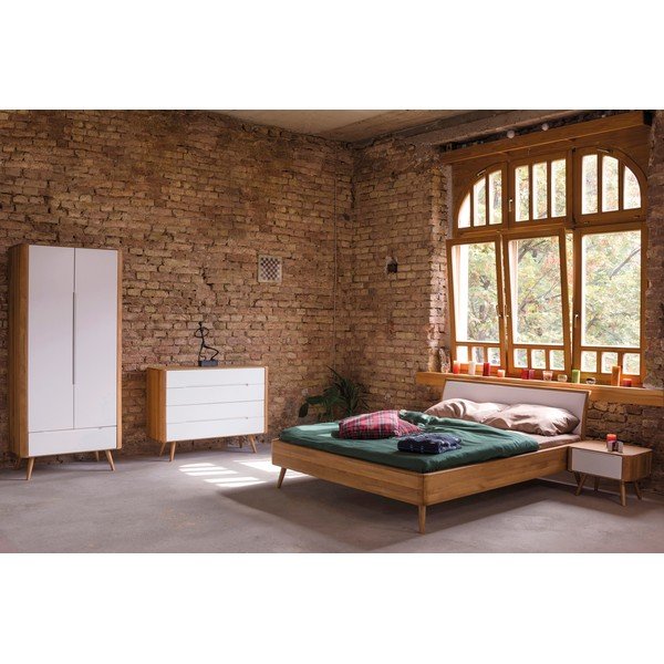 Lova iš ąžuolo medienos Gazzda Ena, 160 x 200 cm-image-1