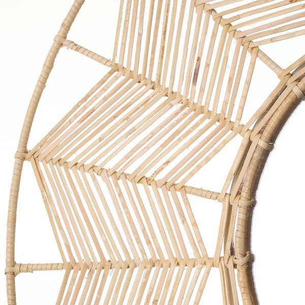 Sieninis veidrodis su rotango rėmu ø 55 cm - Casa Selección-image-2