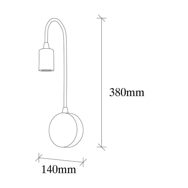 Juodos spalvos sieninė lempa Baston – Opviq lights-image-4