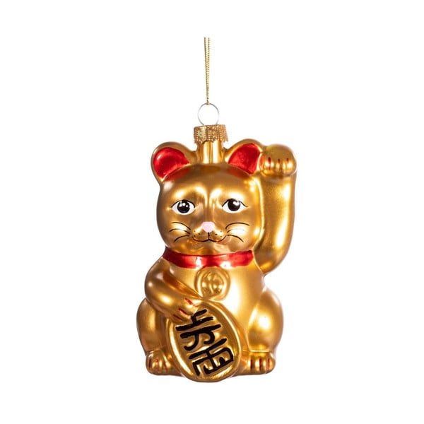 Iš stiklo rankų darbo eglutės papuošimas 11 cm Lucky Cat – Sass & Belle