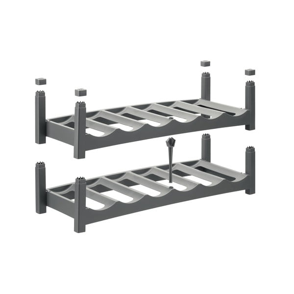 Pilkas plastikinis vyno stovas Vario - Rotho-image-3