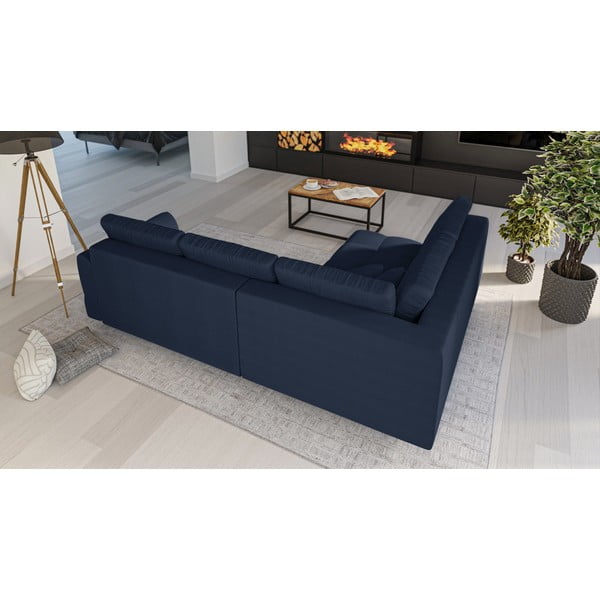Tamsiai mėlyna kampinė sofa (kairysis kampas) Ariella - Ropez-image-3