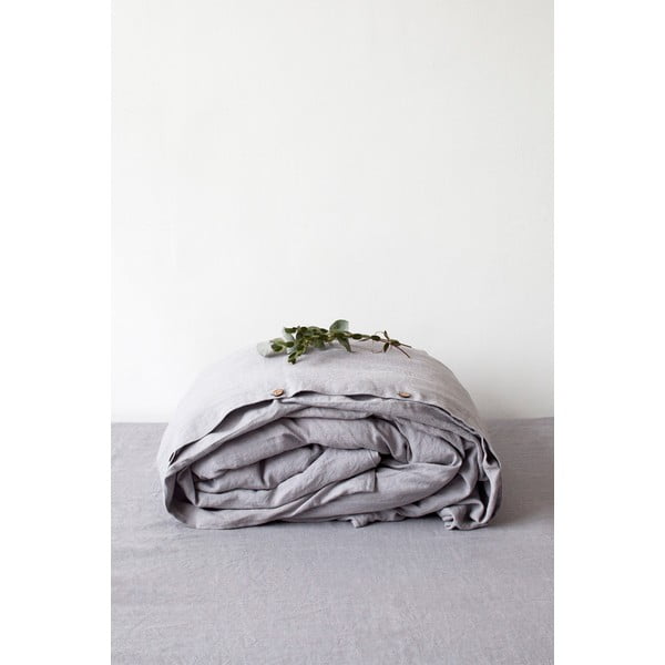 Šviesiai pilkas lininis antklodės užvalkalas Linen Tales, 140 x 220 cm