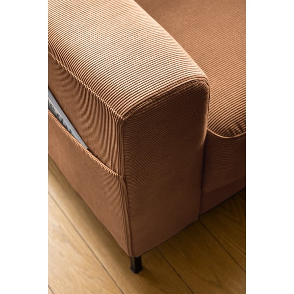 Iš kordinio velveto krėslas oranžinės spalvos/rudos spalvos Lofty Lilly – Miuform-image-4