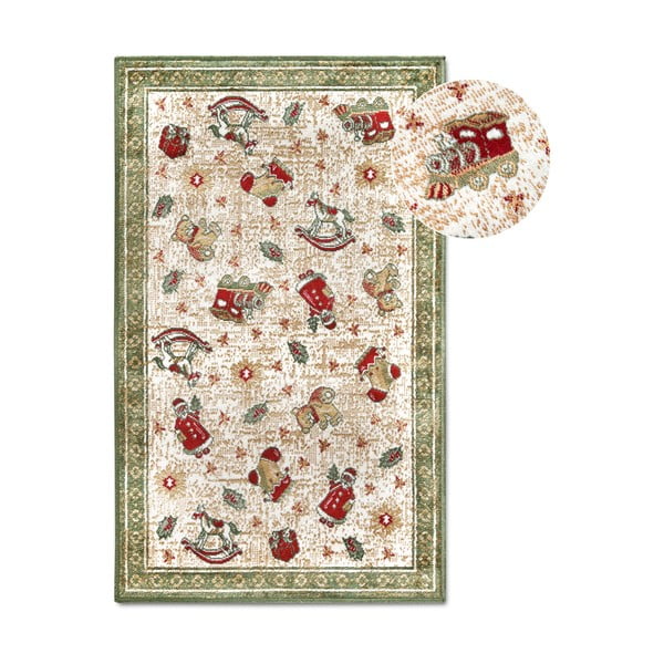 Iš medvilnės mišinio kilimas žalios spalvos su Kalėdų motyvu 50x80 cm Toy's Delight Green Christmas – Villeroy&Boch