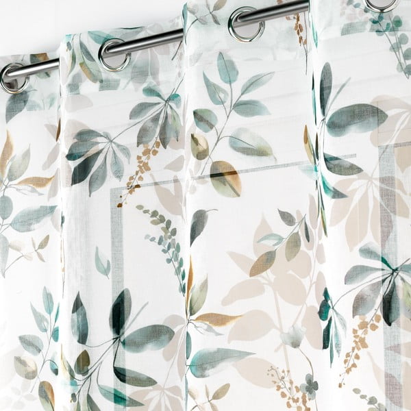 Permatoma užuolaida baltos spalvos/žalios spalvos 140x240 cm Dilaris – douceur d'intérieur-image-2