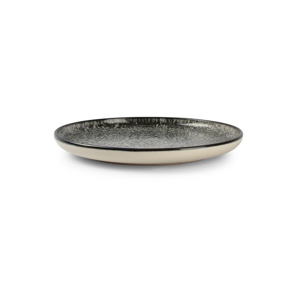 Juodos spalvos/kreminės spalvos desertinė iš akmens masės lėkštė ø 20 cm Gravel – ONA-image-2