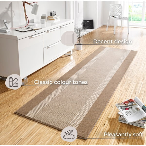 Smėlio spalvos kilimas Hanse Home Basic, 80 x 500 cm-image-4