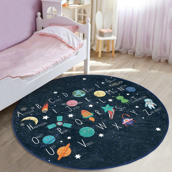 Vaikiškas kilimas tamsiai mėlynos spalvos ø 100 cm Comfort – Mila Home-image-4