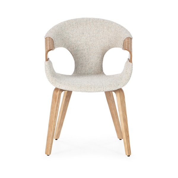 Smėlio spalvos iš audinio valgomojo kėdžių komplektas su porankiais 2 vnt. Elif – MOME-image-2