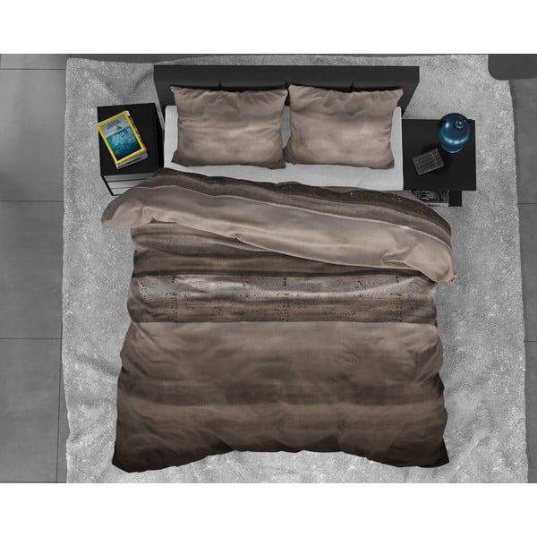 Ruda flanelinė viengulė patalynė Sleeptime Marcus Taupe, 140 x 220 cm