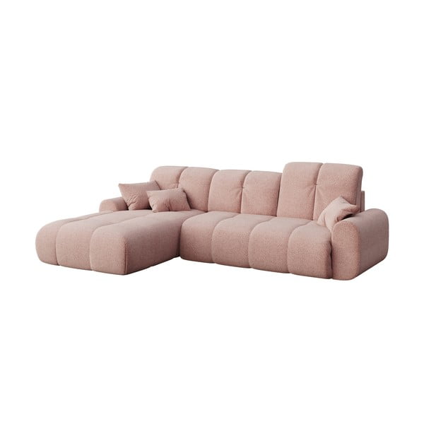 Rožinė kampinė sofa-lova Devichy Tous, kairysis kampas-image-2