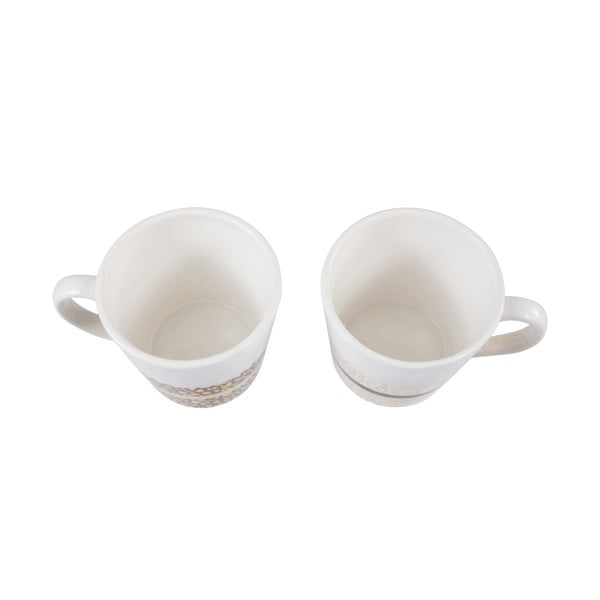 Puodeliai baltos spalvos/auksinės spalvos iš akmens masės 2 vnt. 300 ml London – Premier Housewares-image-4