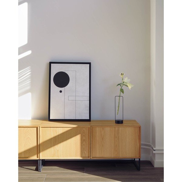 Natūralios spalvos TV spintelė iš ąžuolo 112x51x42 cm Taiana – Kave Home-image-2