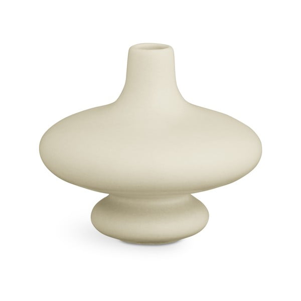 Kreminės baltos spalvos keraminė vaza "Kähler Design Kontur", aukštis 14 cm