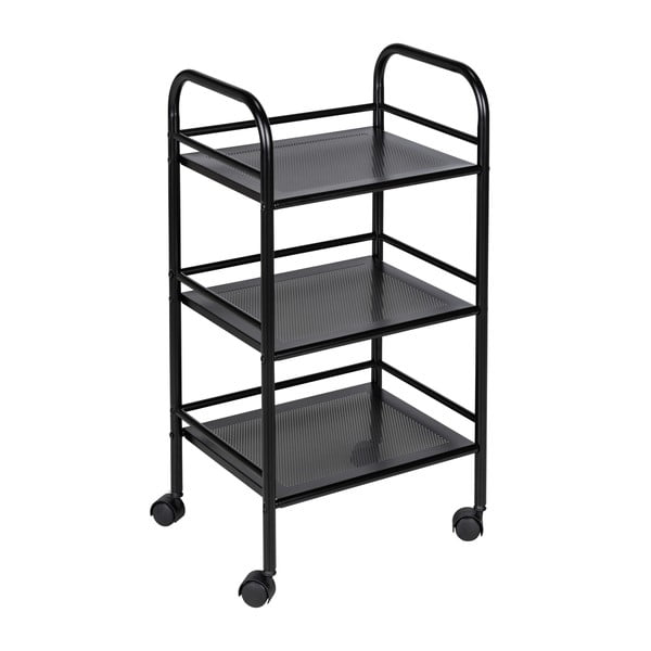 Iš metalo lentyna ant ratukų juodos spalvos 41x75 cm – Wenko-image-2