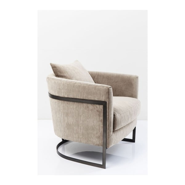 Pilkas fotelis su juodomis detalėmis "Kare Design La Vida
