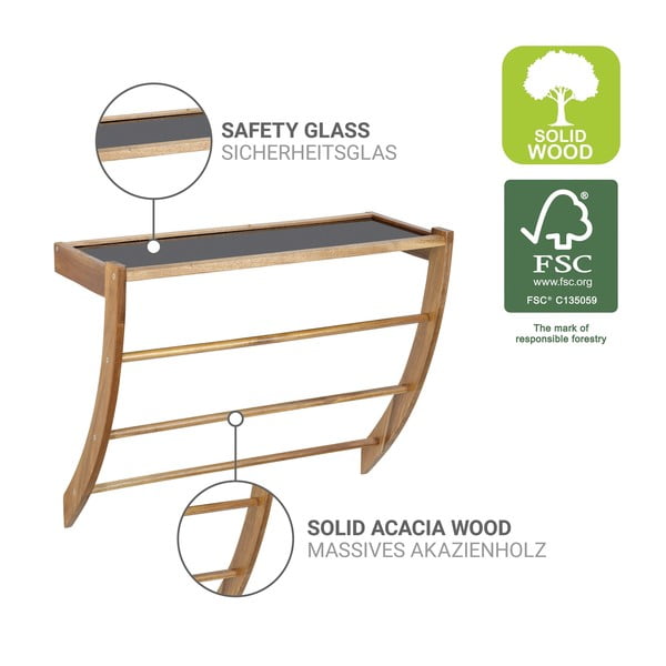 Sieninis tamsios natūralios spalvos iš medienos rankšluosčio laikiklis Fondi – Wenko-image-3