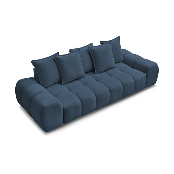 Tamsiai mėlynos spalvos iš šenilinio audinio sofa 278 cm Everest – Bobochic Paris-image-4