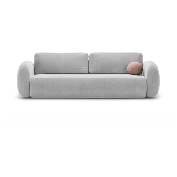Šviesiai pilkos spalvos iš velveto sulankstoma/su sandėliavimo vieta sofa 262 cm Tonale – Cosmopolitan Design