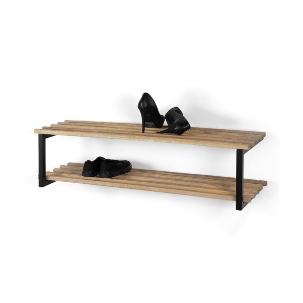 Juodos spalvos/natūralios spalvos iš metalo pakabinama spintelė batams 100x26x34 cm Marco – Spinder Design