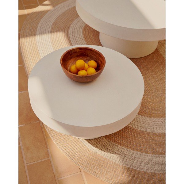 Iš betono apvalios formos sodo kavos staliukas ø 90 cm Aiguablava – Kave Home-image-2