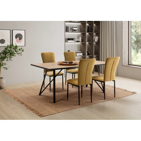 Valgomojo kėdės garstyčių spalvos 4 vnt. Holly – Marckeric-image-1