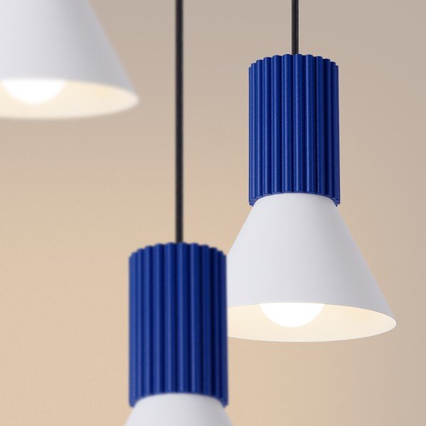Mėlynos spalvos iš metalo kabantis šviestuvas ø 30 cm Niru – Sollux-image-3