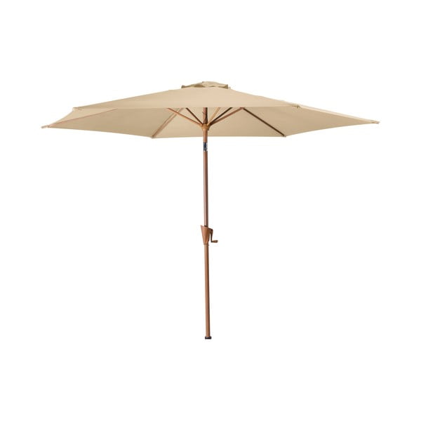 Smėlio spalvos skėtis nuo saulės ø 300 cm Wood – Rojaplast