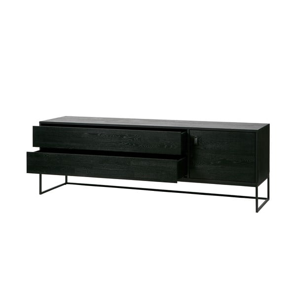 Juodos spalvos iš uosio masyvo TV spintelė 180x61x44 cm Silas – WOOOD-image-3