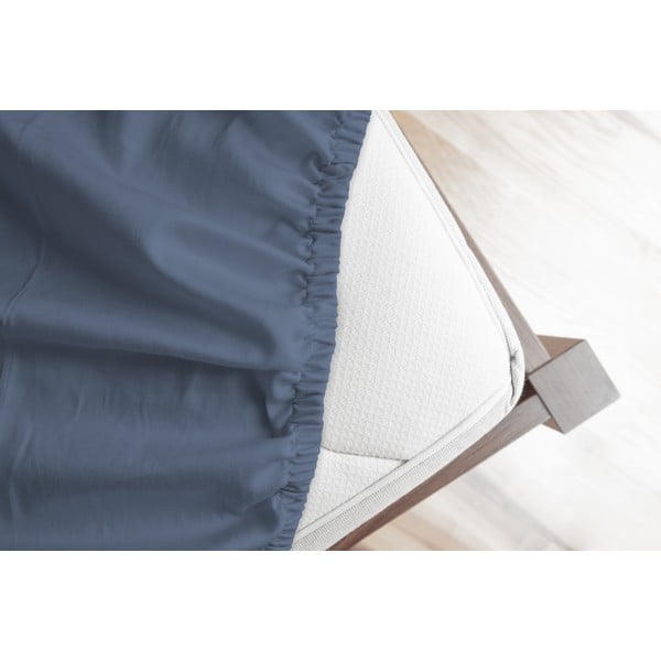 Iš flanelės paklodė mėlynos spalvos su guma 140x200 cm – Good Morning-image-1