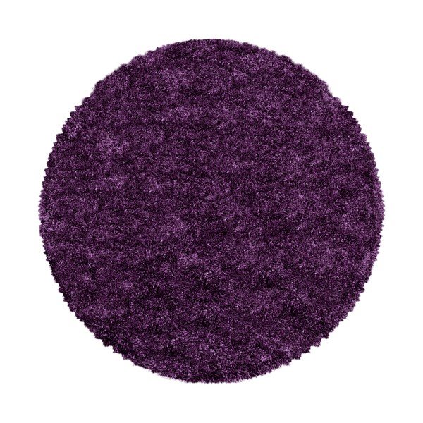 Apvalios formos kilimas tamsiai violetinės spalvos ø 200 cm Fluffy – Ayyildiz Carpets