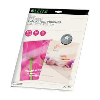 25 Leitz Home Office laminavimo kišenėlių rinkinys, A4, 125 mikronų