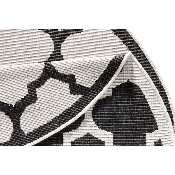 Juodos ir kreminės spalvos lauko kilimas NORTHRUGS Palermo, ⌀ 200 cm-image-4