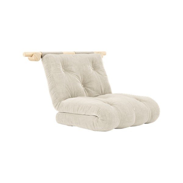 Kreminės spalvos iš kordinio velveto krėslas Hooked – Karup Design