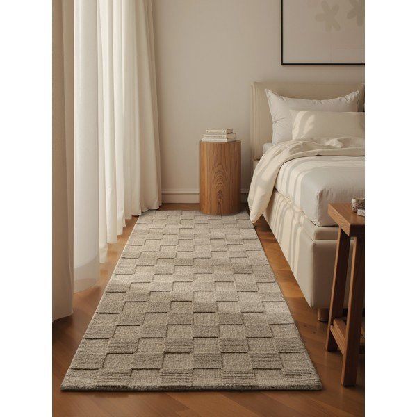 Rankų darbo smėlio spalvos iš vilnos kilimas 80x200 cm Scala – Villeroy&Boch-image-1