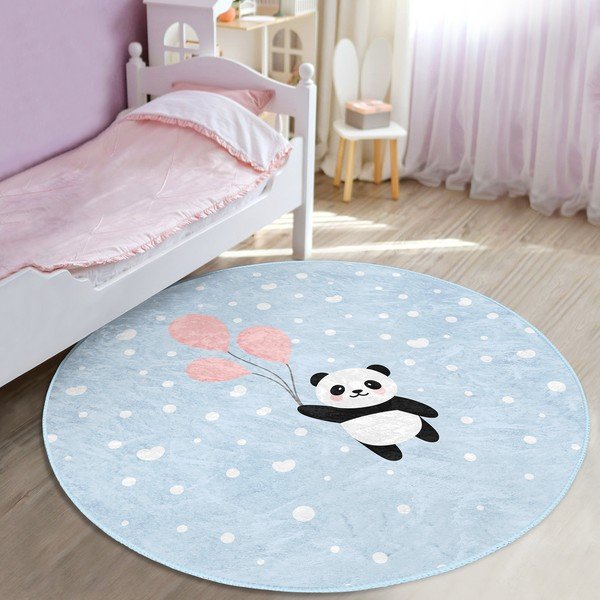 Vaikiškas kilimas šviesiai mėlynos spalvos ø 80 cm Comfort – Mila Home-image-1