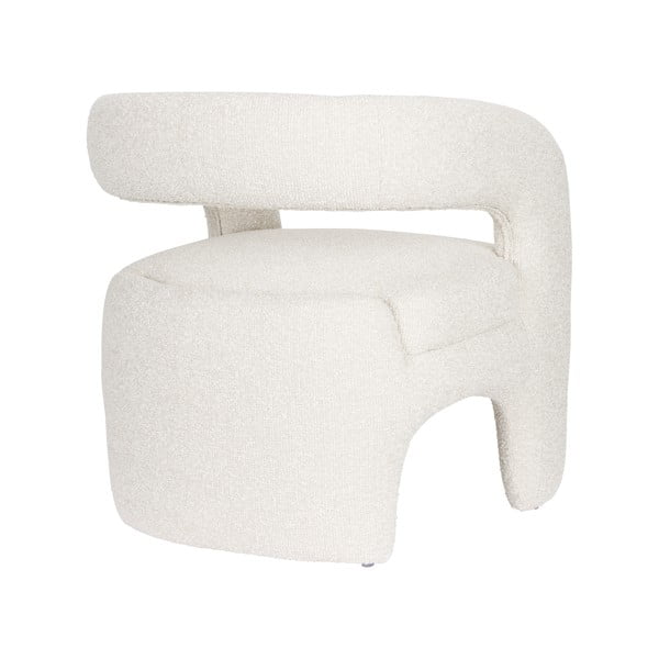 Baltos spalvos iš boucle krėslas Nova – White Label-image-4