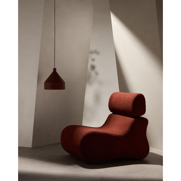 Terakotos spalvos iš boucle krėslas Club – Kave Home-image-1