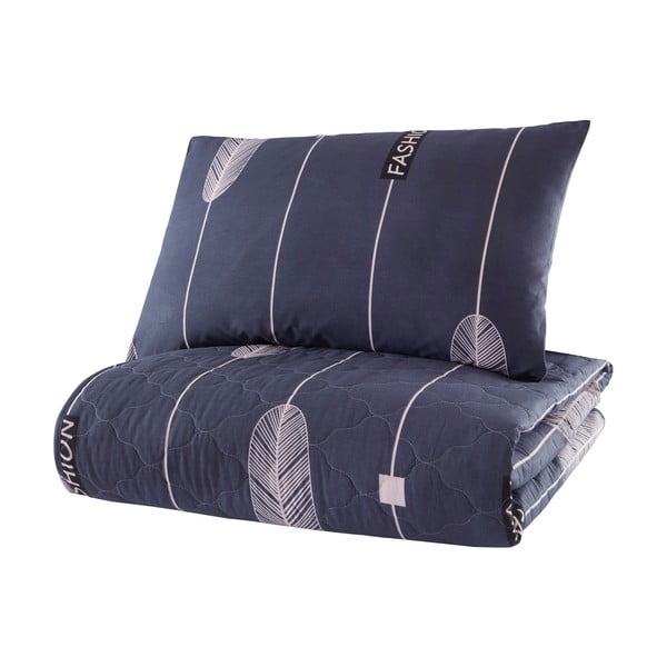 Mėlyna medvilninė lovatiesė su pagalvės užvalkalu Mijolnir Modena, 180 x 225 cm