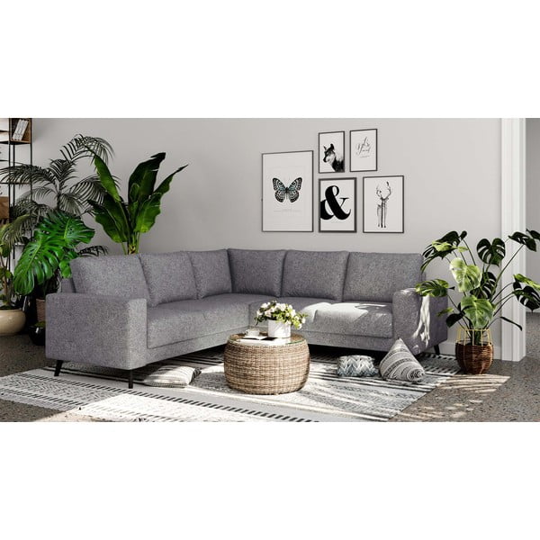 Modulinė kampinė sofa pilkos spalvos Fynn – Ghado-image-1