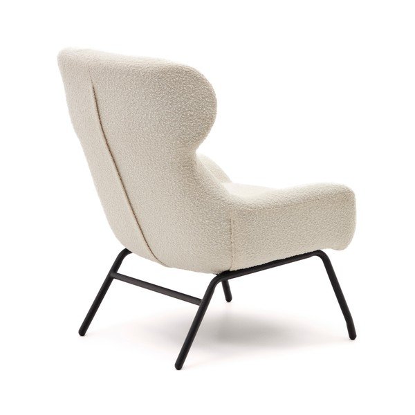 Krėslas kreminės spalvos iš boucle Belina – Kave Home-image-2