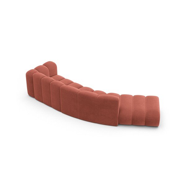 Kampinė sofa rožinės spalvos (su dešiniuoju kampu) Lupine – Micadoni Home-image-2