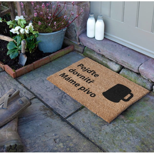 Iš kokoso pluošto grindų kilimėlis 40x60 cm Pivo – Artsy Doormats-image-1