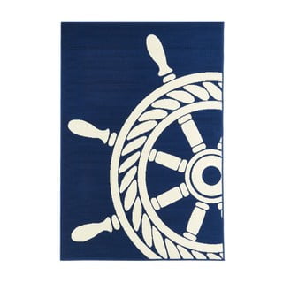 Tamsiai mėlynas lauko kilimas Floorita Wheel, 133 x 190 cm