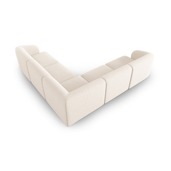 Smėlio spalvos iš šenilinio audinio kampinė sofa Paolo – Milo Casa-image-3