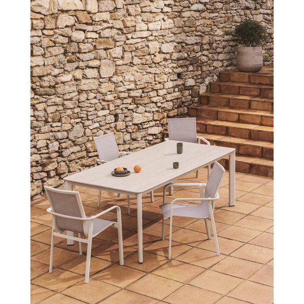 Sodo valgomojo stalas su akmens stalviršiu 100x220 cm Anafi – Kave Home-image-1